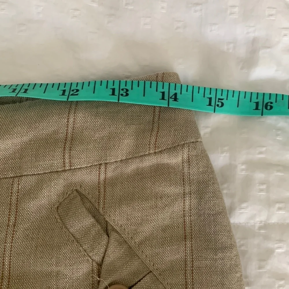 Mango‎ Cropped 100% Linen Pinstripes Mid Rise Pants.Sz 4